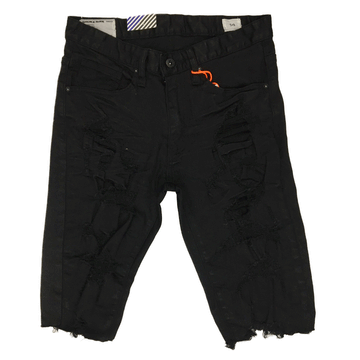 Smoke Rise Heavy Rip & Repair Jet Black Men Shorts SJS21121