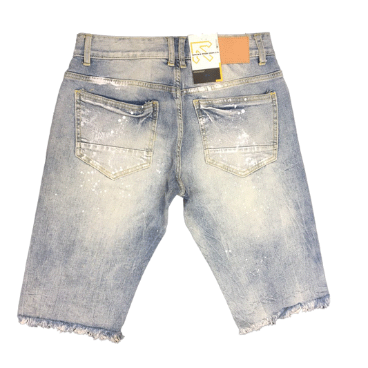 Smoke Rise Heavy Rip Repair Denim Mont Blue Men Shorts SJS21121