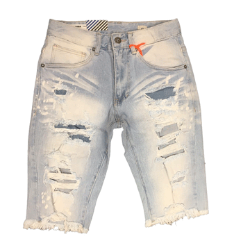 Smoke Rise Heave Rip Repair Denim Spkl/LT. Blue Men Shorts SJS21121