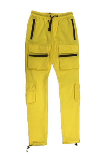 American Stitch Front Packets Yellow Men Nylon Joggers SS21-B403