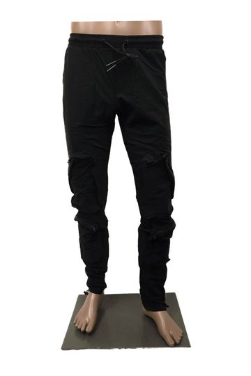 American Stitch Water Zip Black Men Joggers SS21-B407