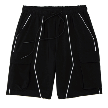 American Stitch Side Packets Black Men Nylon Shorts SU21-S129