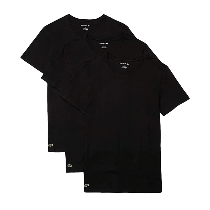 Lacoste Essentials 100% Cotton Black Men Crew Neck Slim T-Shirts 3 Pac –  Last Stop Clothing Shops