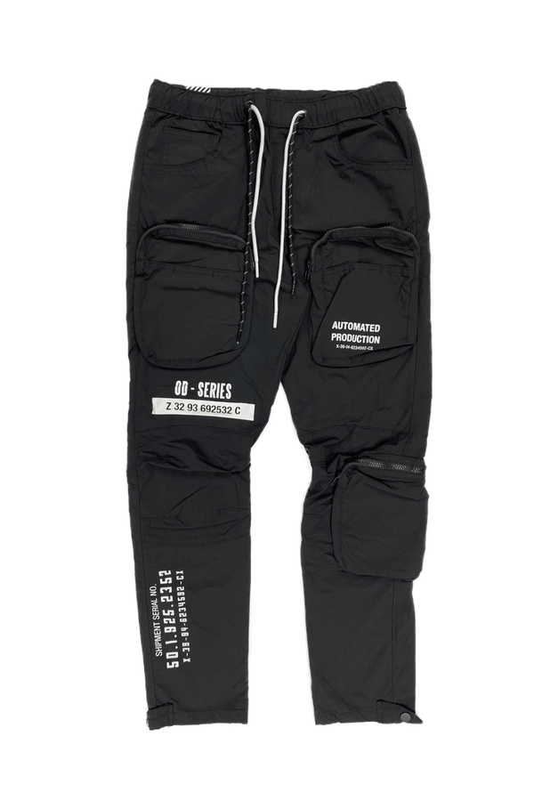 Smoke Rise Fashion Black Men Nylon Pants WP22282R