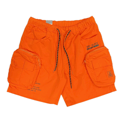 Smoke Rise Printed Nylon Orange Men Shorts WS23182