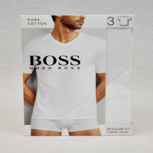 Hugo Boss White 3PACK MEN V NECK T-SHIRT 50325386