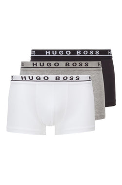 Hugo Boss Cotton Stretch White/Grey/Black Men Boxer Trunk 3-Pack 50325403